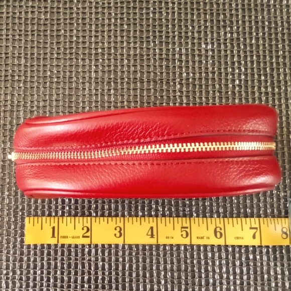 Michael Kors Red Fulton Leather Pouch - Picture 3 of 8